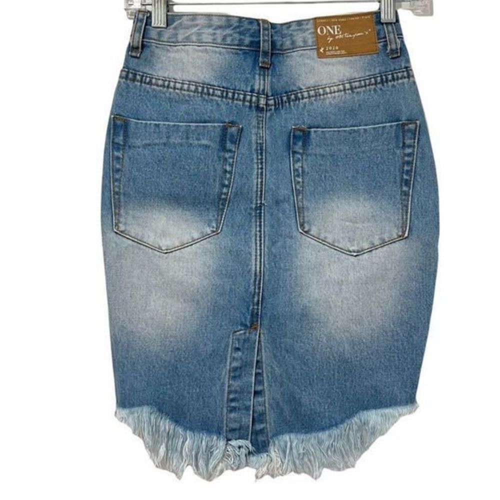 One Teaspoon High Waist‎ Skirt 23 Long Rise Super Fitted Distressed Jean - Picture 7 of 9
